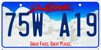 SD license plate 75WA19