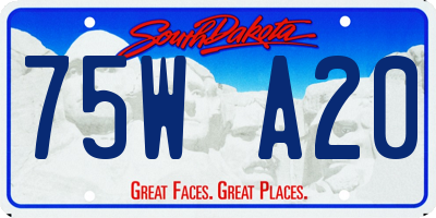 SD license plate 75WA20