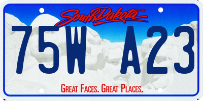 SD license plate 75WA23