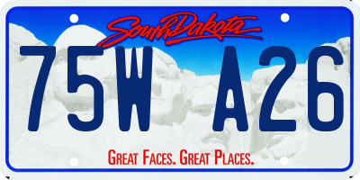 SD license plate 75WA26