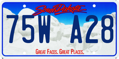 SD license plate 75WA28