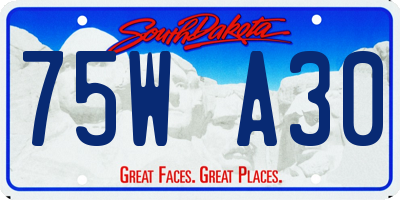SD license plate 75WA30
