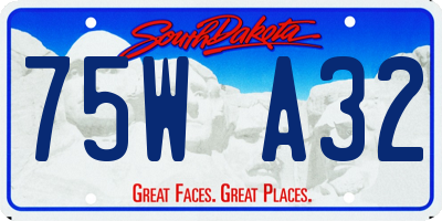 SD license plate 75WA32