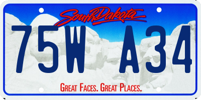 SD license plate 75WA34
