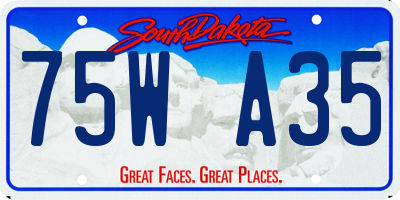 SD license plate 75WA35