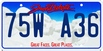 SD license plate 75WA36