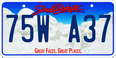 SD license plate 75WA37