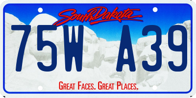 SD license plate 75WA39