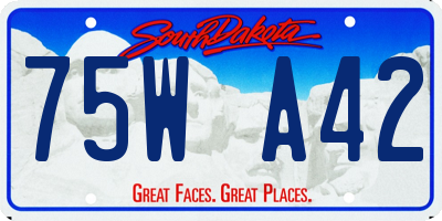 SD license plate 75WA42