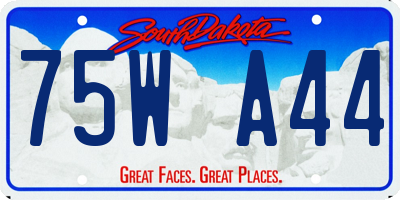 SD license plate 75WA44
