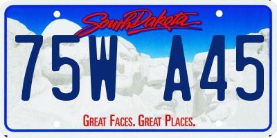 SD license plate 75WA45