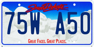 SD license plate 75WA50