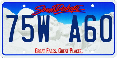 SD license plate 75WA60