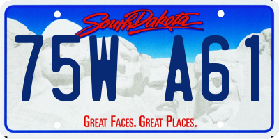 SD license plate 75WA61