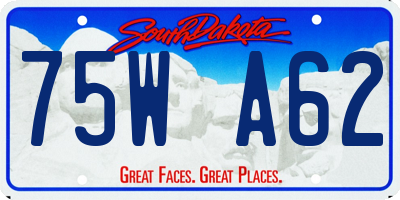 SD license plate 75WA62