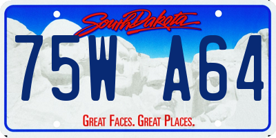 SD license plate 75WA64