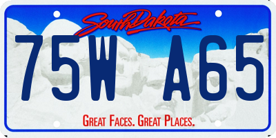 SD license plate 75WA65