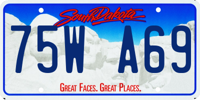 SD license plate 75WA69