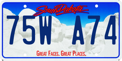 SD license plate 75WA74