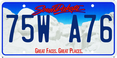 SD license plate 75WA76