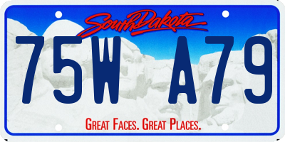 SD license plate 75WA79