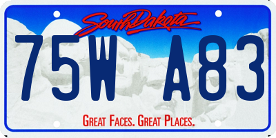 SD license plate 75WA83