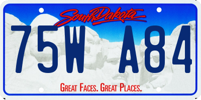 SD license plate 75WA84