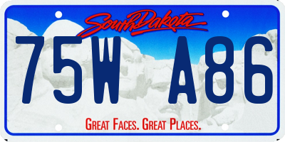 SD license plate 75WA86