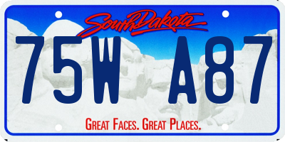 SD license plate 75WA87