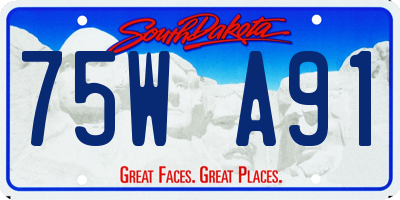 SD license plate 75WA91