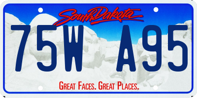 SD license plate 75WA95