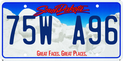 SD license plate 75WA96