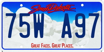 SD license plate 75WA97