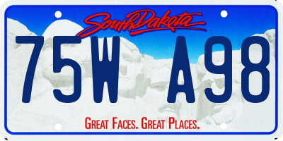 SD license plate 75WA98
