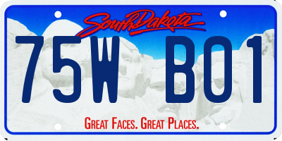 SD license plate 75WB01