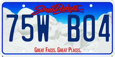 SD license plate 75WB04