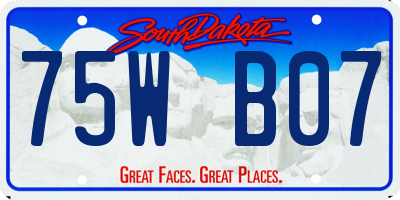 SD license plate 75WB07