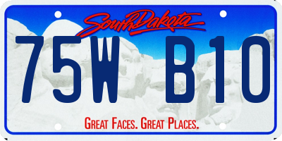 SD license plate 75WB10