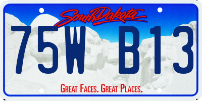 SD license plate 75WB13