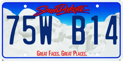 SD license plate 75WB14