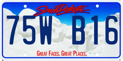SD license plate 75WB16