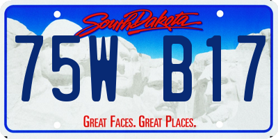 SD license plate 75WB17