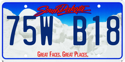 SD license plate 75WB18