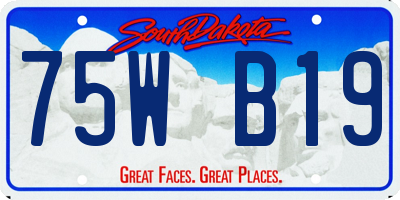 SD license plate 75WB19