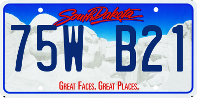 SD license plate 75WB21