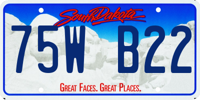 SD license plate 75WB22