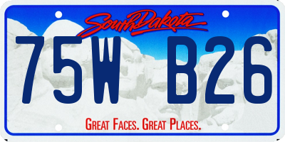 SD license plate 75WB26