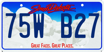SD license plate 75WB27