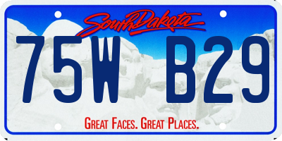 SD license plate 75WB29