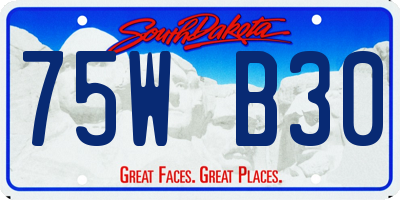 SD license plate 75WB30